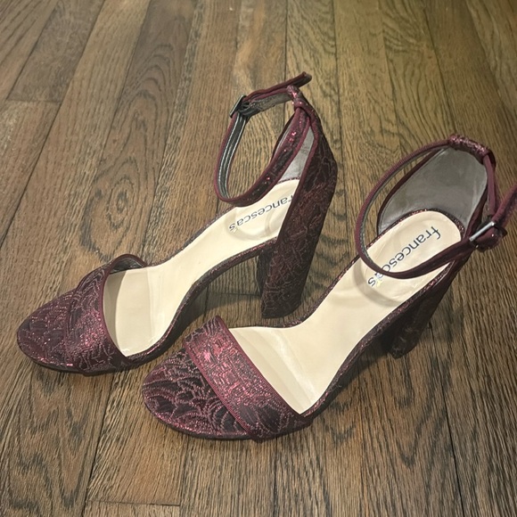 Red Block Heels - Picture 1 of 4